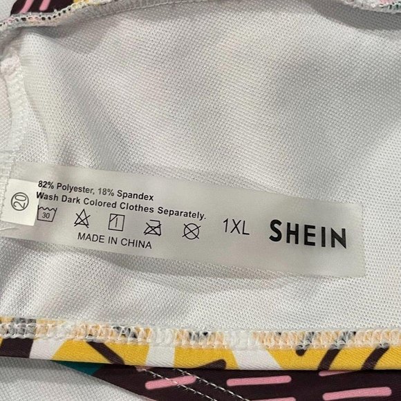 Shein Off The Shoulder Tropical Print Bikini Swims - Picture 6 of 6